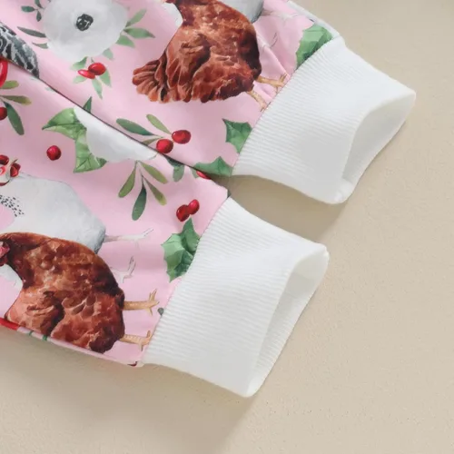 Vista 7 de Conjunto de Pascua para bebé, niña, niño, sudadera con cuello redondo y diseño floral de conejito