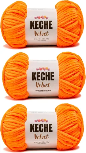 Vista 183 de Keche Hilo para ganchillo, hilo de terciopelo, chenilla suave, manta de bebé voluminosa amigurumi Yarn 3.53 oz (132 yardas) - Arona