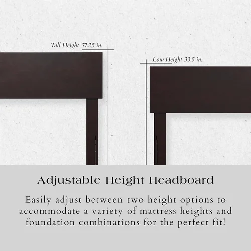 Vista 2 de AFI, Aria - Cama de plataforma moderna de perfil bajo de madera maciza, tamaño individual, color espresso