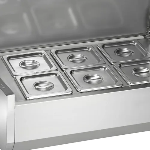 Vista 3 de Arctic Air ACP40 - Estación de mesa refrigerada para sándwich/ensalada de 40 pulgadas, 6 sartenes, acero inoxidable, 115 V