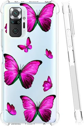 Vista 2 de Funda para Redmi Note 10 (4G)/Redmi Note 10S M2101K7BG Linda Caso, Transparente Flexible Bumper TPU Funda de Silicona Suave de Goma para Xiaomi