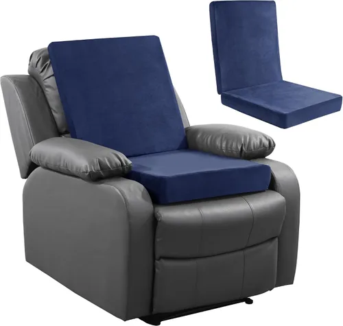 Vista 11 de HOMBYS Cojines de espuma para sillas reclinables para ancianos, almohadillas de silla de 4 pulgadas de grosor con soporte de respaldo para silla