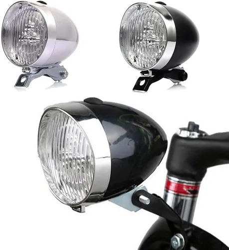 Vista 10 de Brillante con 3leds clásico ciclismo bicicleta faro retro faro delantero vintage bicicleta lámpara LED seguridad niebla noche cabeza accesorios