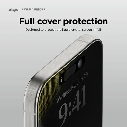 Vista 8 de elago Vidrio de privacidad + protector de pantalla compatible con iPhone 15 Pro Max, protege la privacidad, dureza de superficie 9H