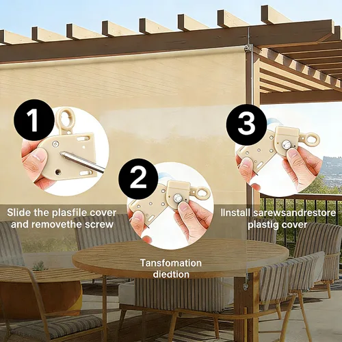 Vista 9 de Accesorios de instalación de repuesto universales para sombrilla de interior/exterior y persianas enrollables (soporte sin cable)