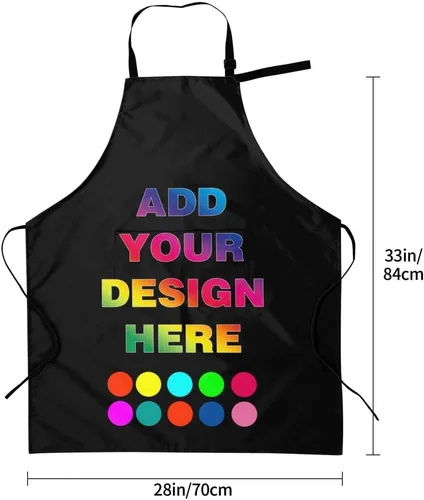 Vista 4 de Delantal personalizado para mujer, delantales personalizados con logotipo de texto fotográfico, delantales de cocina para regalos