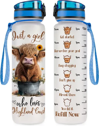 Vista 13 de 34HD Axolotl - Botella de agua de 32 onzas, bonita botella motivacional para mujer, botella de gimnasio con marcador de tiempo, regalo
