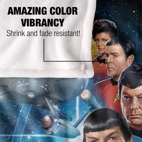 Vista 4 de Star Trek Among The Stars - Manta con licencia oficial de tacto sedoso, súper suave, 36 x 58 pulgadas