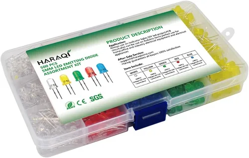 Vista 7 de Kit surtido de diodos emisores de luz LED de 500 piezas de 0.197 in para circuito de PCB de bricolaje Bajo voltaje, diodo difuso, para circuito