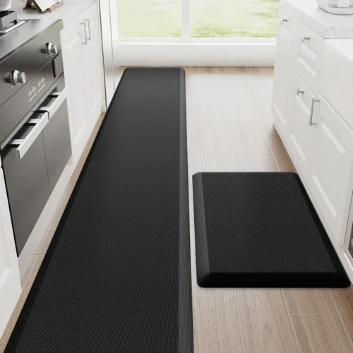 Vista 8 de StepRite Tapetes de cocina, 2 tapetes acolchados, antifatiga, para piso, de escritorio, antideslizante, impermeables, oficina, alfombras de 17.3 x