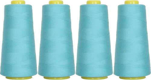 Vista 65 de Threadart Hilo Serger - Costura Poliéster - 2750 Yard Cono 40/2 - Aguamarina Polyester serger thread for overlock sewing, seams and garment