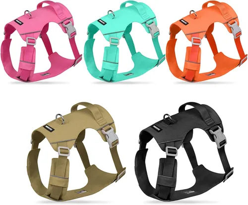 Vista 7 de Reflective Dog Harness Pet Chest Strap Large Dog Vest Harness for Outdoor Activity Walking Training with Adjustable Belt