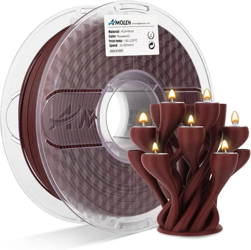 Vista 21 de AMOLEN - Filamento para impresora 3D de PLA de madera de bambú, filamento de PLA de 1.75mm con 15% de fibra de bambú real, 1kg/2.2lb con 15%