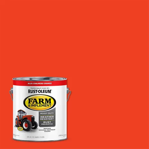 Vista 2 de Rust-Oleum Farm & Implement 280176 - Pintura esmaltada, galón, naranja (Allis Chalmers Orange)