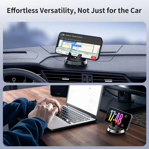 Vista 7 de MEIDI Soporte de teléfono para salpicadero, soporte para teléfono de coche, soporte para teléfono celular de coche ajustable con grosor