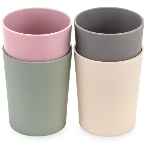 Vista 8 de WeeSprout Vasos de bambú para niños pequeños, juego de 4 piezas (10 onzas líquidas), paquete de vasos orgánicos y no plásticos para niños pequeños