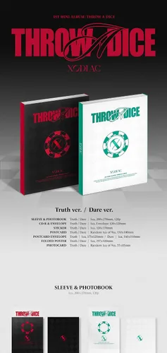 Vista 4 de XODIAC THROW A DICE 1er Mini álbum CD+Photobook+Pegatina+Postal+Póster plegado en paquete+Tarjeta fotográfica+Seguimiento sellado (versión atreva)