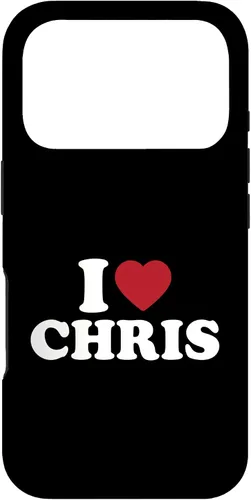 Vista 30 de Funda con corazón rojo para iPhone 16 I Love Chris, I Heart Chris