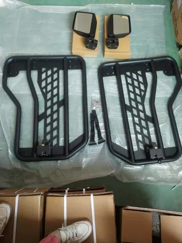 Vista 8 de SXMA JL1079 Puertas de tubo para 2 puertas 4x4 Piezas de acero medias puertas con espejos laterales Cuerpo de acero Protectores de armadura de tubo