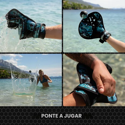 Vista 3 de Waboba Catch Water Glove Pro - Juego de pelotas de rebote de agua, para juegos de playa y juguetes de piscina, guante estilo béisbol para atrapar