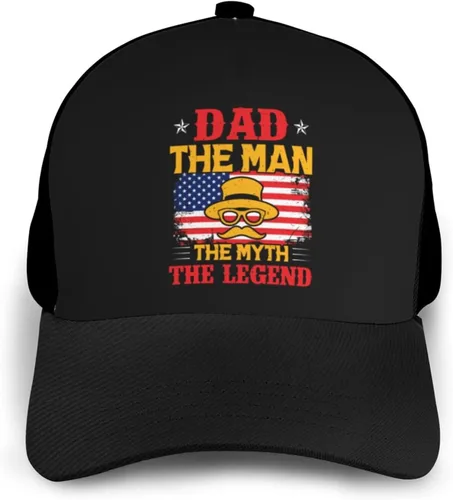 Vista 3 de LIFANGMI Adjustable Dad The Man The Myth The Legend Baseball Cap for Men Women Baseball Hat Outdoor Casual Breathable Caps Trucker Hats Sun Hat Black