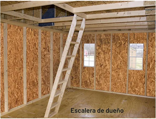 Vista 6 de Kit de cobertizo para almacenamiento de madera Belmont de 12 x 24 pies con piso que incluye corredores de 4 x 4