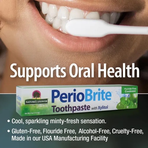 Vista 4 de Nature's Answer Periobrite Pasta de dientes natural, menta fresca, 4 onzas, 3