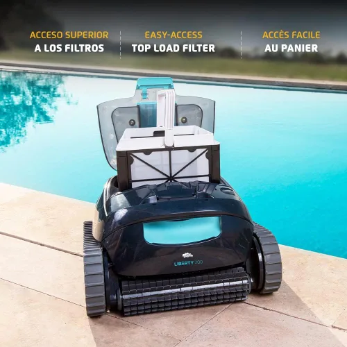 Vista 6 de Dolphin Liberty 200 - Aspirador robótico inalámbrico para piscina, capacidad de escalada de pared de carga inductiva simple, ideal para piscinas