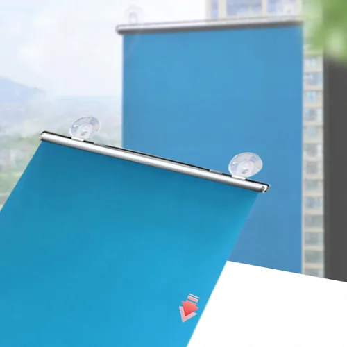 Vista 36 de Cortinas opacas para ventana, con ventosas, persianas enrollables sin taladro, 75% de protección UV, aislamiento térmico temporal, persianas Negro