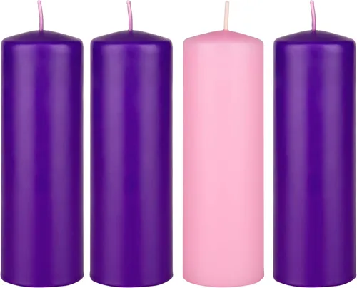 Vista 20 de Mega Candles Juego de 4 piezas de velas de Adviento de Navidad sin perfume, vertidas a mano de cera premium con parte superior en forma de campana