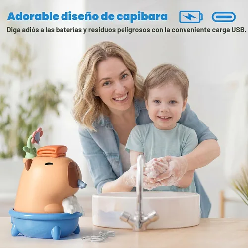 Vista 6 de UNEEDE Capybara - Dispensador de jabón de manos, espuma automática sin contacto con sensor avanzado, IP7 impermeable, portátil y recargable