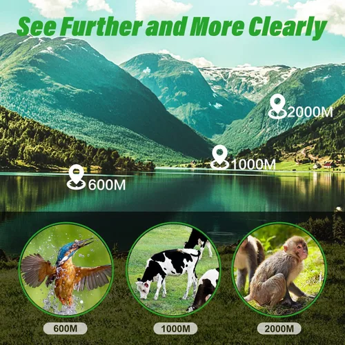 Vista 6 de Telescopio monocular de alta potencia 16X52, monoculares compactos de prisma HD para adultos, negro