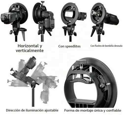 Vista 5 de Godox soporte Bowens tipo S para flash snoot y ventana flexible