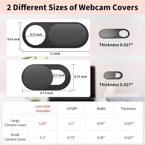 Vista 3 de Yilador Funda para cámara de laptop, funda ultradelgada para cámara web para iPhone, iPad, MacBook Pro, computadora, iMac, teléfono celular