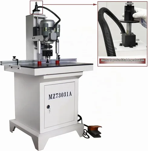 Vista 2 de TECHTONGDA Taladro de perforación de bisagra Máquina de prensa para carpintería Madera Perforadora neumática eléctrica de agujero 0-2 pulgadas
