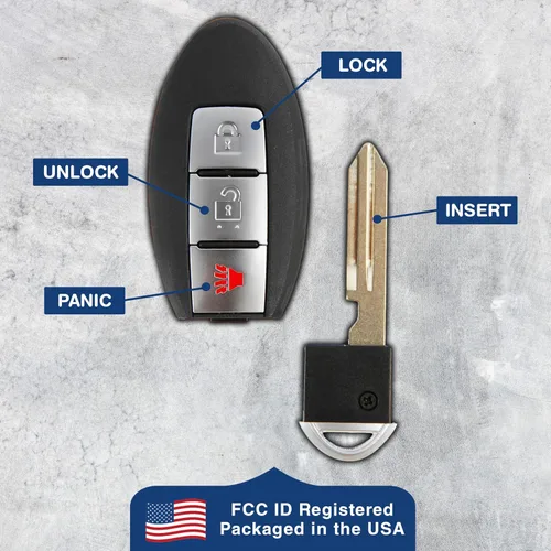 Vista 6 de Opción sin llave remoto inteligente 3btn llavero para Nissan (KR55WK49622)