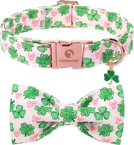 Vista 32 de DOGWONG Collar de otoño para perro con lazo, collar de moño para perro de Acción de Gracias, collar ajustable de algodón de otoño con hoja de arce