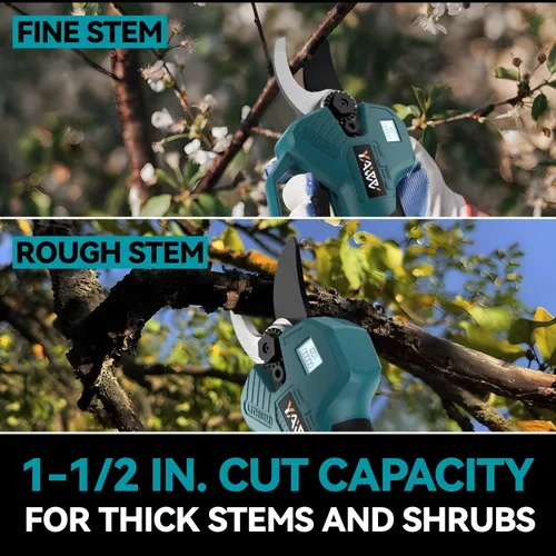 Vista 6 de Tijeras de podar eléctricas sin escobillas para batería Makita de 18 V, tijeras de podar inalámbricas portátiles con pantalla LCD y cuchillas SK5