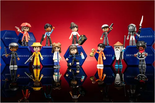 Vista 5 de DevSeries Paquete de 6 figuras misteriosas - Seis figuras de acción sorpresa de 2.75 pulgadas para mezclar y combinar, accesorios únicos y código