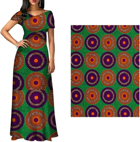 Vista 7 de Africa - Vestidos de tela de algodón Ankara Nigerian Fashion Batik, 6 yardas/lote 24fs1406 3 yardas