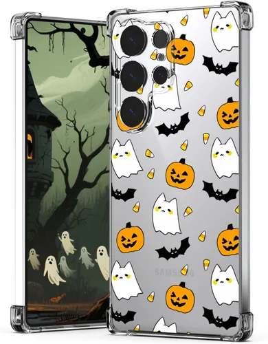 Vista 26 de Funda transparente para iPhone 17 Pro Max, diseño de calabaza negra Funda protectora suave para iPhone 17 Pro Max Halloween Pumpkin