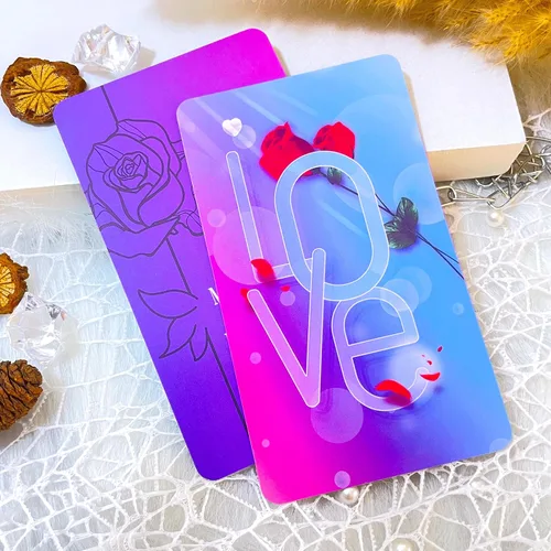 Vista 3 de Mazos de Cartas de Oráculo Amor Divino, 64 Cartas de Tarot de Llamas Gemelas, mazos de cartas de oráculo con significados en ellos, Explora temas