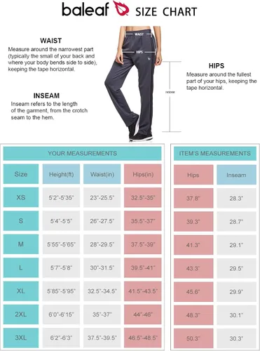 Vista 6 de BALEAF Pantalones deportivos para mujer, pantalones deportivos para correr, bolsillos con cremallera, pantalones deportivos para calentar, casuales