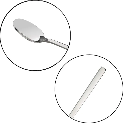 Vista 5 de Juego de cucharas de postre de acero inoxidable, 12 piezas, 6.69 pulgadas