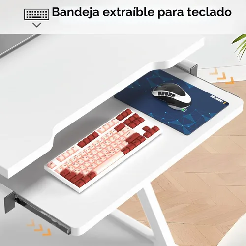 Vista 5 de sogesfurniture Carrito de escritorio portátil compacto para computadoras Blanco