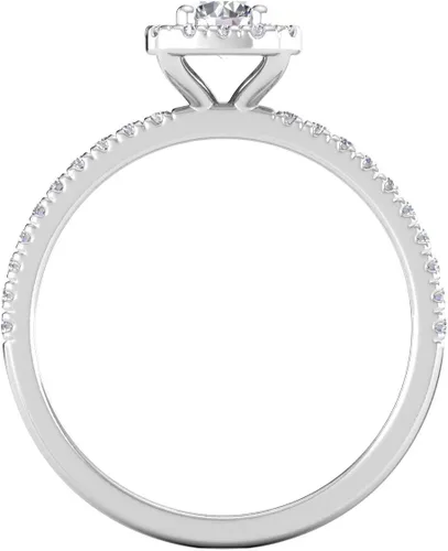 Vista 3 de 12Ctw halo anillo de compromiso de diamantes en oro blanco de 10 k