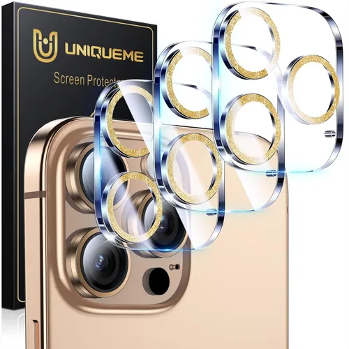Vista 49 de UniqueMe para Paquete de 3 Protectores de Lente de Cámara para iPhone 15 Pro/iPhone 15 Pro Max, [Protección contra Caídas] [Compatible con Fundas]