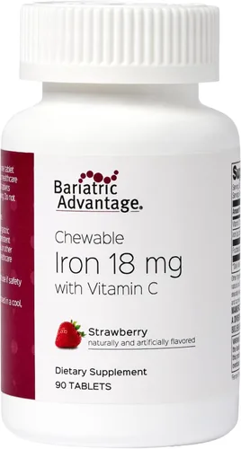 Vista 8 de Bariatric Advantage Hierro 18 mg con vitamina C masticable - hierro feronil carbonilo - suave para el estómago - fresa - 30