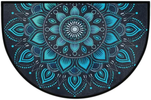Vista 38 de Felpudo Semicircular de Animales Libélula Boho Lavable Tapete Semicírculo Antideslizante Absorbente Alfombras de Media Luna para Entrada