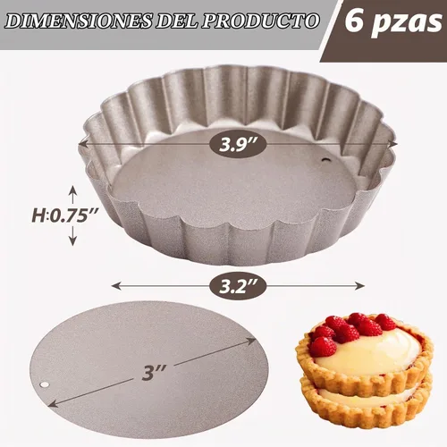 Vista 3 de Webake - Molde para muffin y tartas con parte inferior desmontable, Dorado
